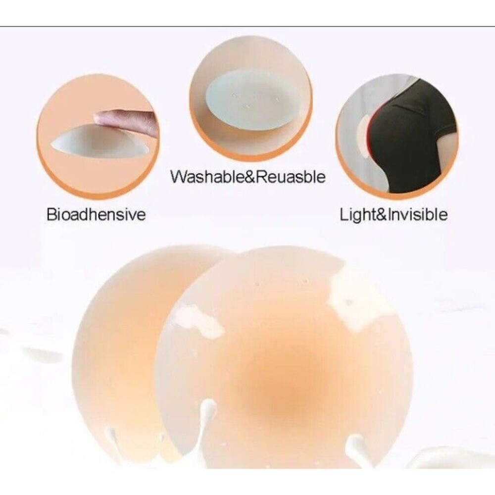 Women's (Coffee) Reusable Nipple Covers-(Brown)-(Size 8cm)-(1 Pair)-(New)-$20.00